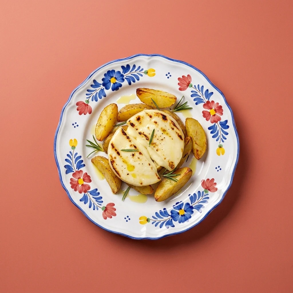 Provola grigliata con patate al forno